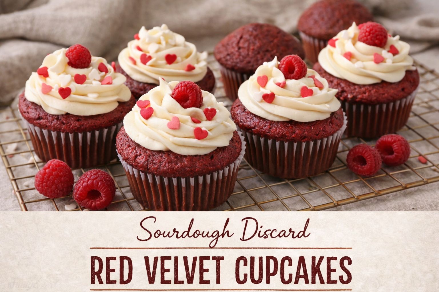 Sourdough Discard Red Velvet Cupcakes