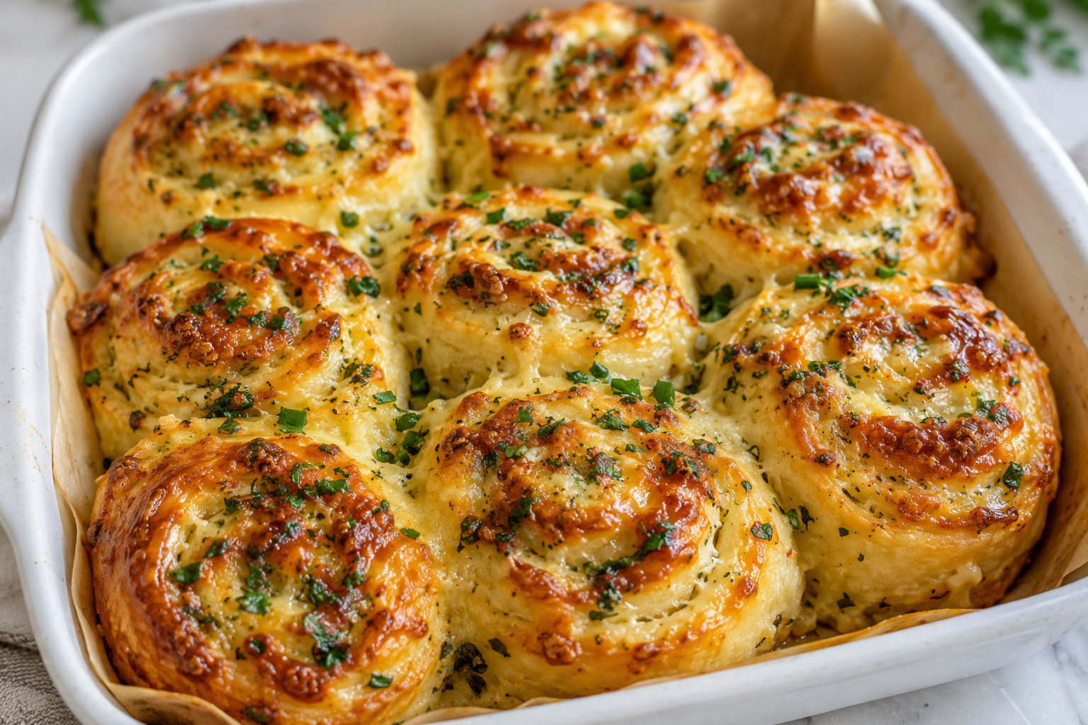 Roasted Garlic & Herb Sourdough Scrolls