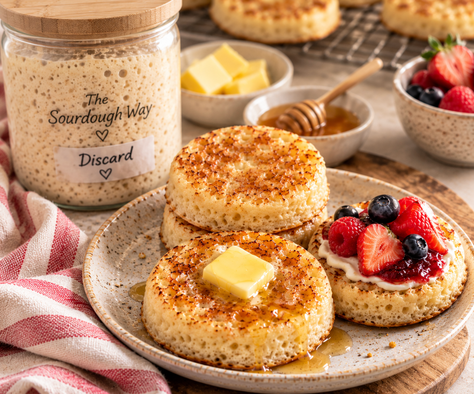 Easy Sourdough Discard Crumpets